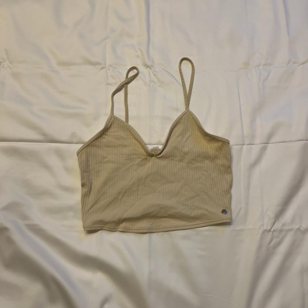 Roxy Tan Ribbed Tank Top